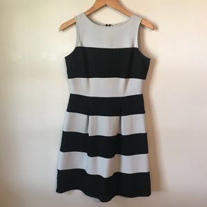Loft black and blue stripped dress, size 2